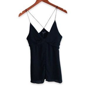 Zara Spaghetti Strap Fly Away Front Top In Black Size XS